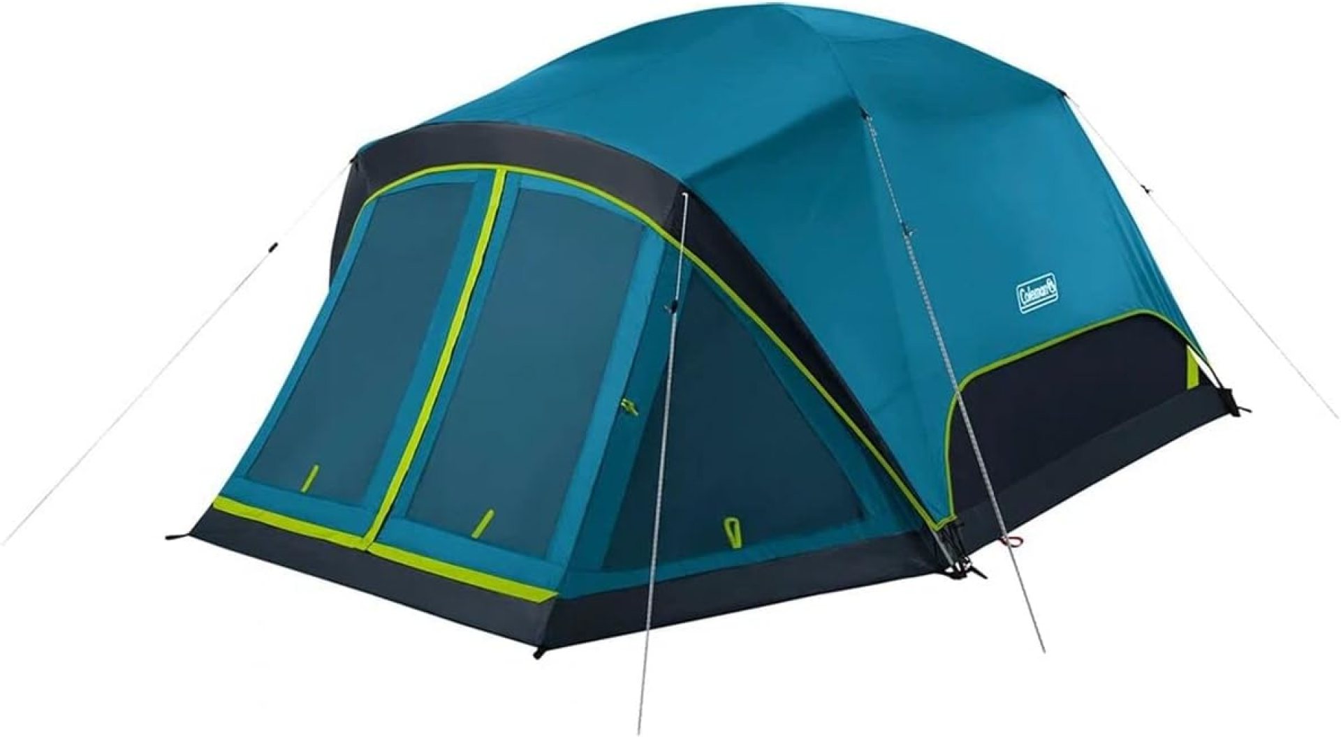 Coleman Skydome Camping Tent with Dark Room Technology and Screened Porch, Weatherproof 4/6 Person Tent Blocks 90% of Sunlight, Sets Up in 5 Minutes, and Includes Extra Storage/Sleeping Place Coleman Skydome Camping Tent with Dark Room Technology and Screened Porch, Weatherproof 4/6 Person Tent Blocks 90% of Sunlight, Sets Up in 5 Minutes, and Includes Extra Storage/Sleeping Place