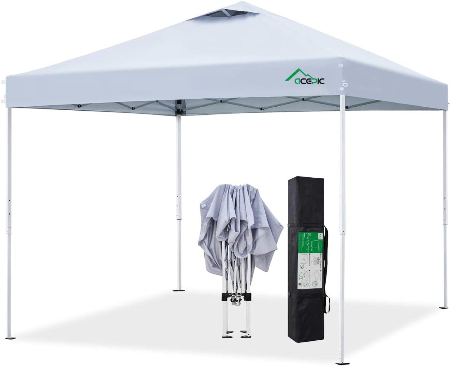 Canopy Tent,300D Silver-Coating Top,Pop Up Canopy Tent Instant Portable Shelter with 1-Button Push and Wheel Carry Bag, 8 Stakes and 4 Upgrade Heavy Duty Canopy Weights (White, 8×8) Canopy Tent,300D Silver-Coating Top,Pop Up Canopy Tent Instant Portable Shelter with 1-Button Push and Wheel Carry Bag, 8 Stakes and 4 Upgrade Heavy Duty Canopy Weights (White, 8×8)