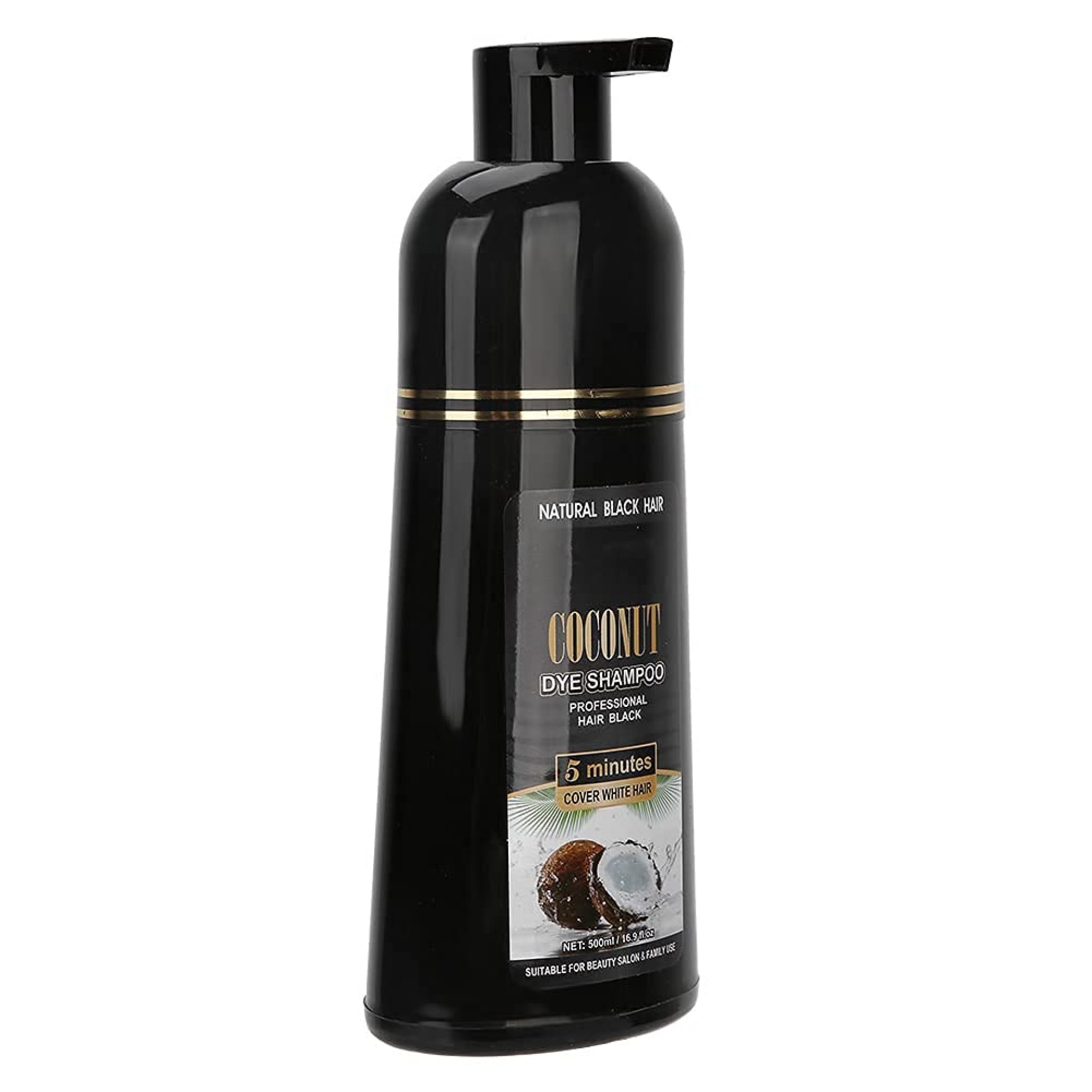 Hair Coloring Shampoo, 500ml Color Shampoo with 4 Gloves, Coconut Ginger Shampoo Fast Black Hair Hair Dye Coloring Nourishing Shampoo Hair Coloring Shampoo, 500ml Color Shampoo with 4 Gloves, Coconut Ginger Shampoo Fast Black Hair Hair Dye Coloring Nourishing Shampoo