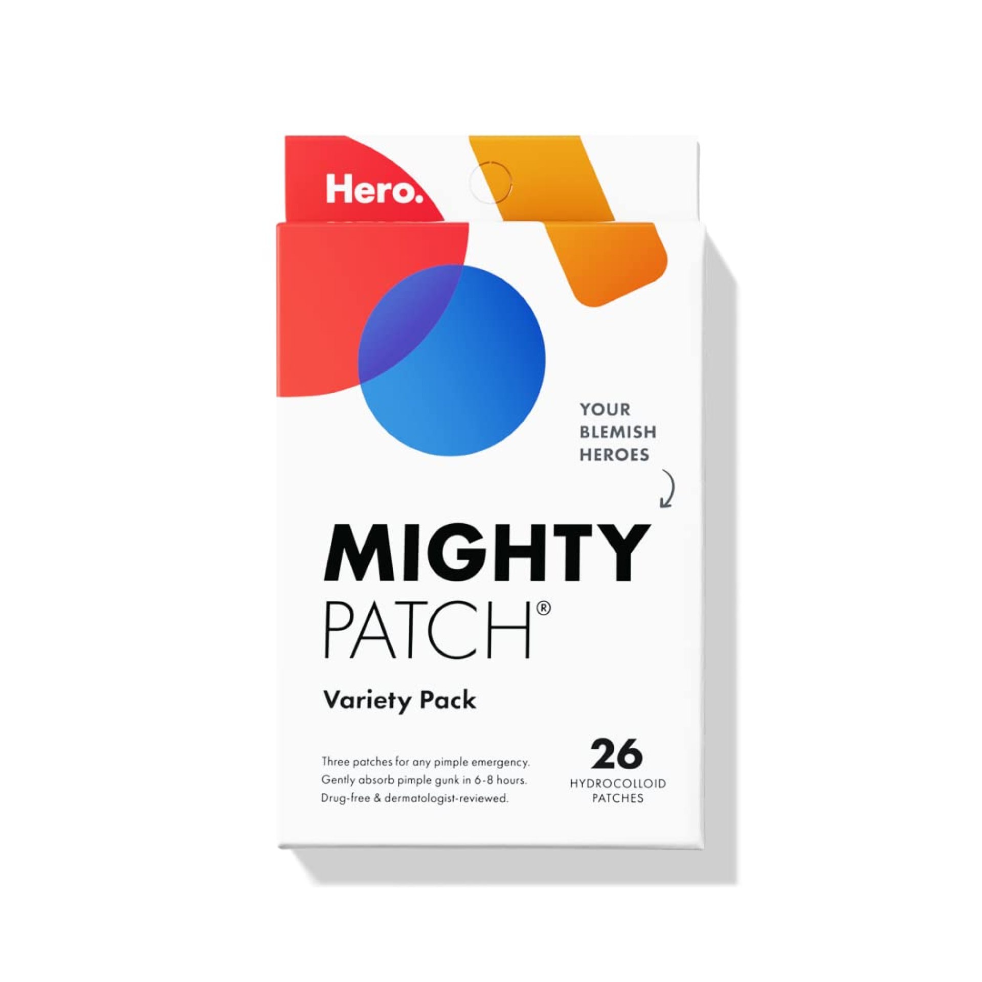 Mighty Patch™ Variety Pack from Hero Cosmetics – Hydrocolloid Acne Pimple Patches for Covering Zits and Blemishes, Spot Stickers for Face and Skin, Korean Skin Care, 26 ct Mighty Patch™ Variety Pack from Hero Cosmetics – Hydrocolloid Acne Pimple Patches for Covering Zits and Blemishes, Spot Stickers for Face and Skin, Korean Skin Care, 26 ct