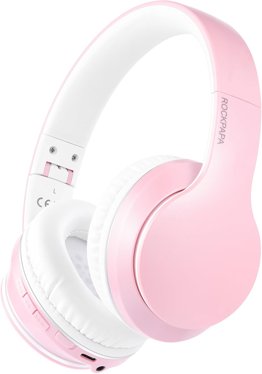 rockpapa E7 Over Ear Wireless Bluetooth Headphones with Mic Without Travel Case, Foldable Wired/Wireless Headphones with Microphone for Kids Childrens Boys Girls Teen Youth Adult Pink White rockpapa E7 Over Ear Wireless Bluetooth Headphones with Mic Without Travel Case, Foldable Wired/Wireless Headphones with Microphone for Kids Childrens Boys Girls Teen Youth Adult Pink White