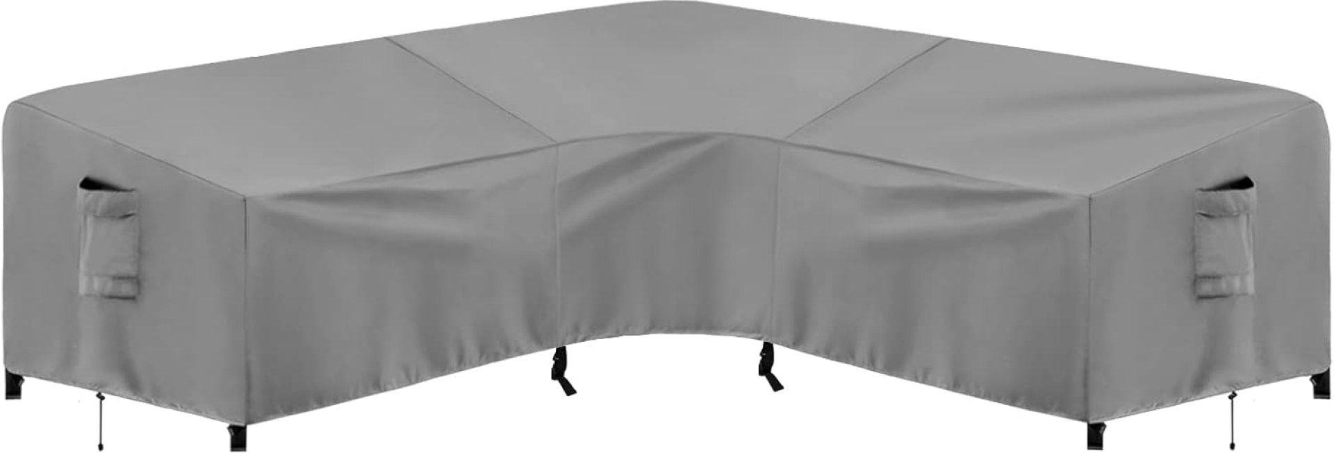 PureFit Outdoor Sectional Sofa Cover Waterproof V Shaped Patio Furniture Covers for Deck, Lawn and Backyard, 100”x100”, Gray PureFit Outdoor Sectional Sofa Cover Waterproof V Shaped Patio Furniture Covers for Deck, Lawn and Backyard, 100”x100”, Gray