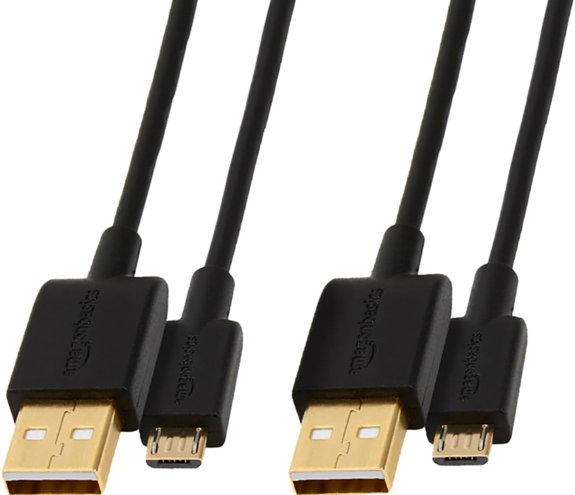 Amazon Basics 2-Pack USB-A to Micro USB Charging Cable, 480Mbps Transfer Speed with Gold-Plated Plugs, USB 2.0, 6 Foot, Black Amazon Basics 2-Pack USB-A to Micro USB Charging Cable, 480Mbps Transfer Speed with Gold-Plated Plugs, USB 2.0, 6 Foot, Black