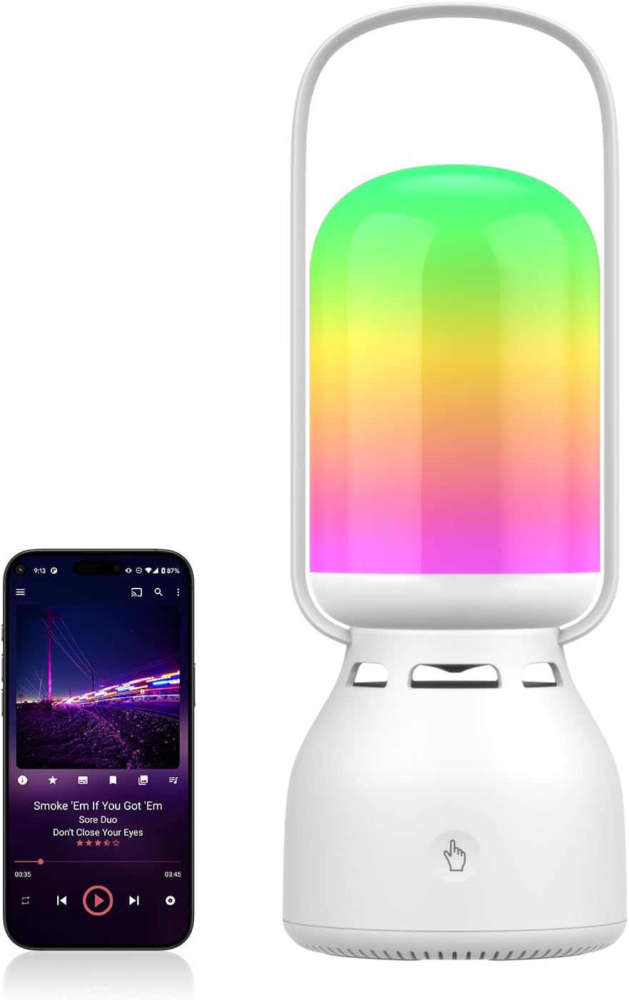 MoKo Camping Lantern with Speaker, 11 RGB Light Modes Rechargeable Lantern, Camping Lights with BT & TWS Function, IP45 Waterproof Lanterns for Power Outages Camping Hiking Fishing MoKo Camping Lantern with Speaker, 11 RGB Light Modes Rechargeable Lantern, Camping Lights with BT & TWS Function, IP45 Waterproof Lanterns for Power Outages Camping Hiking Fishing