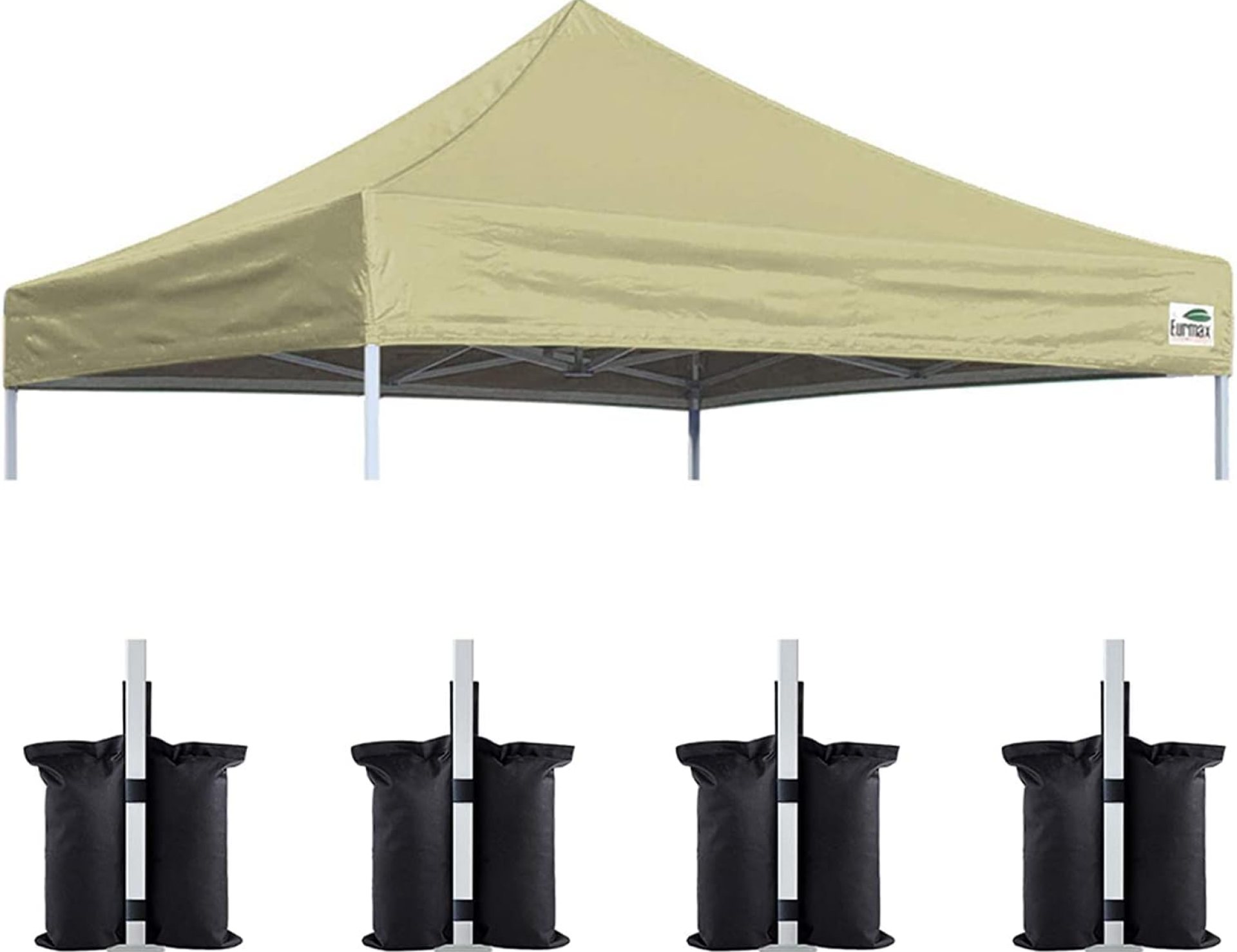 Eurmax USA New 10×10 Pop Up Canopy Replacement Canopy Tent Top Cover, Instant Canopy Top Cover ONLY, Choose 30 Colors,Bonus 4PC Pack Weight Bag (Beige) Eurmax USA New 10×10 Pop Up Canopy Replacement Canopy Tent Top Cover, Instant Canopy Top Cover ONLY, Choose 30 Colors,Bonus 4PC Pack Weight Bag (Beige)