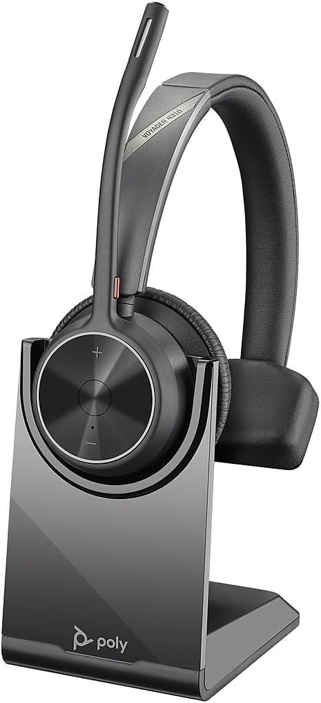Poly – Voyager 4310 UC Wireless Headset + Charge Stand (Plantronics) – Single-Ear Headset w/Mic – Connect to PC/Mac via USB-C Bluetooth Adapter, Cell Phone via Bluetooth -Works with Teams, Zoom &More Poly – Voyager 4310 UC Wireless Headset + Charge Stand (Plantronics) – Single-Ear Headset w/Mic – Connect to PC/Mac via USB-C Bluetooth Adapter, Cell Phone via Bluetooth -Works with Teams, Zoom &More