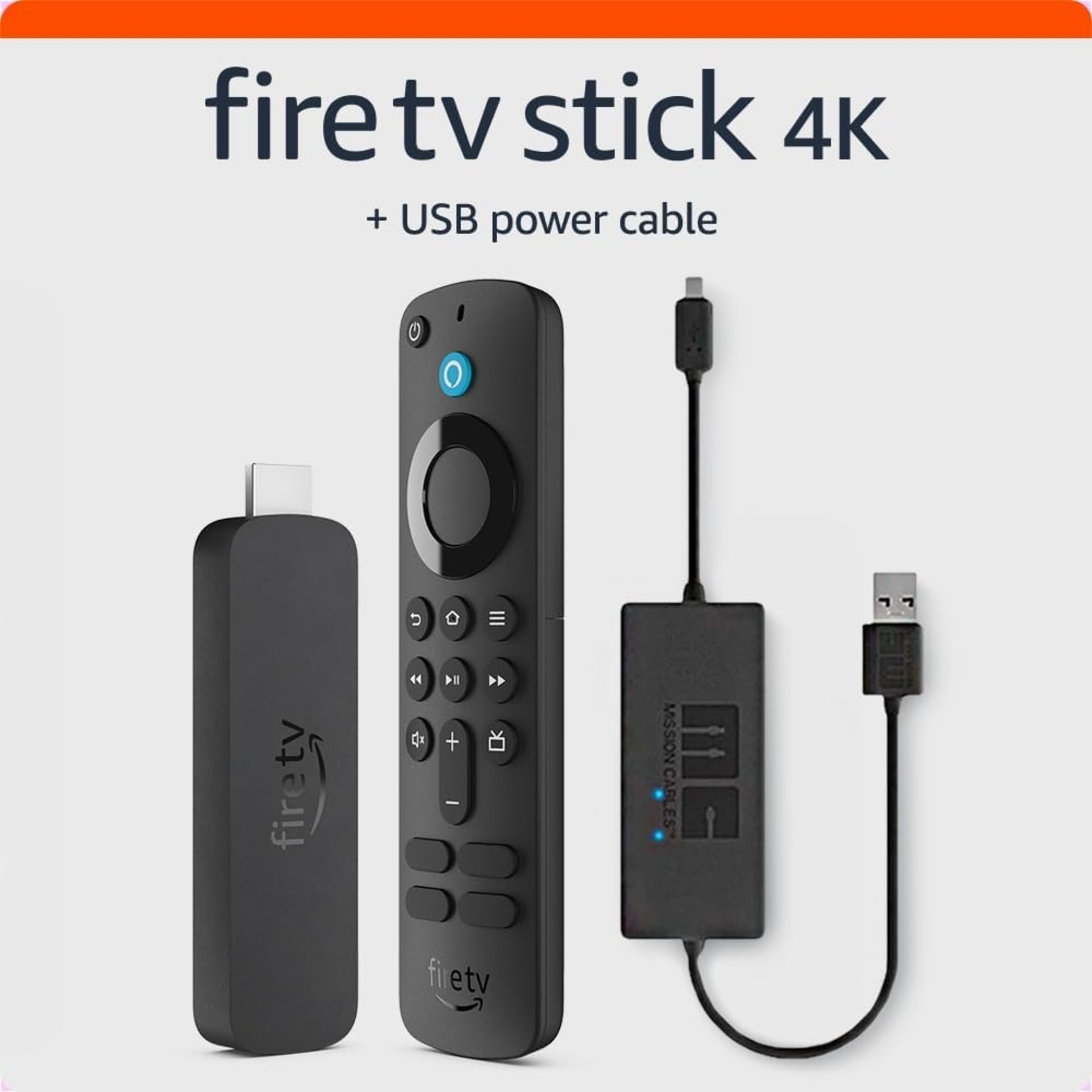 Amazon Fire TV Stick 4K with USB Power Cable (eliminates the need for AC adapter) Amazon Fire TV Stick 4K with USB Power Cable (eliminates the need for AC adapter)