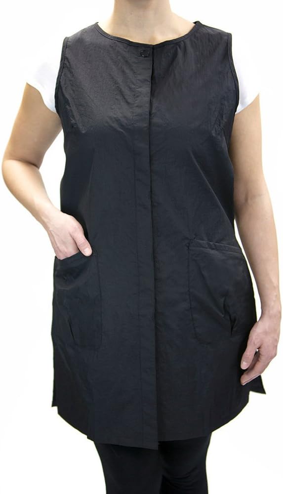 CHARLENE Long Snap Vest Barber Salon Wear w/Custom Name Embroidery, Water Repellent, Zipper Pockets -Personalized for Stylist CHARLENE Long Snap Vest Barber Salon Wear w/Custom Name Embroidery, Water Repellent, Zipper Pockets -Personalized for Stylist