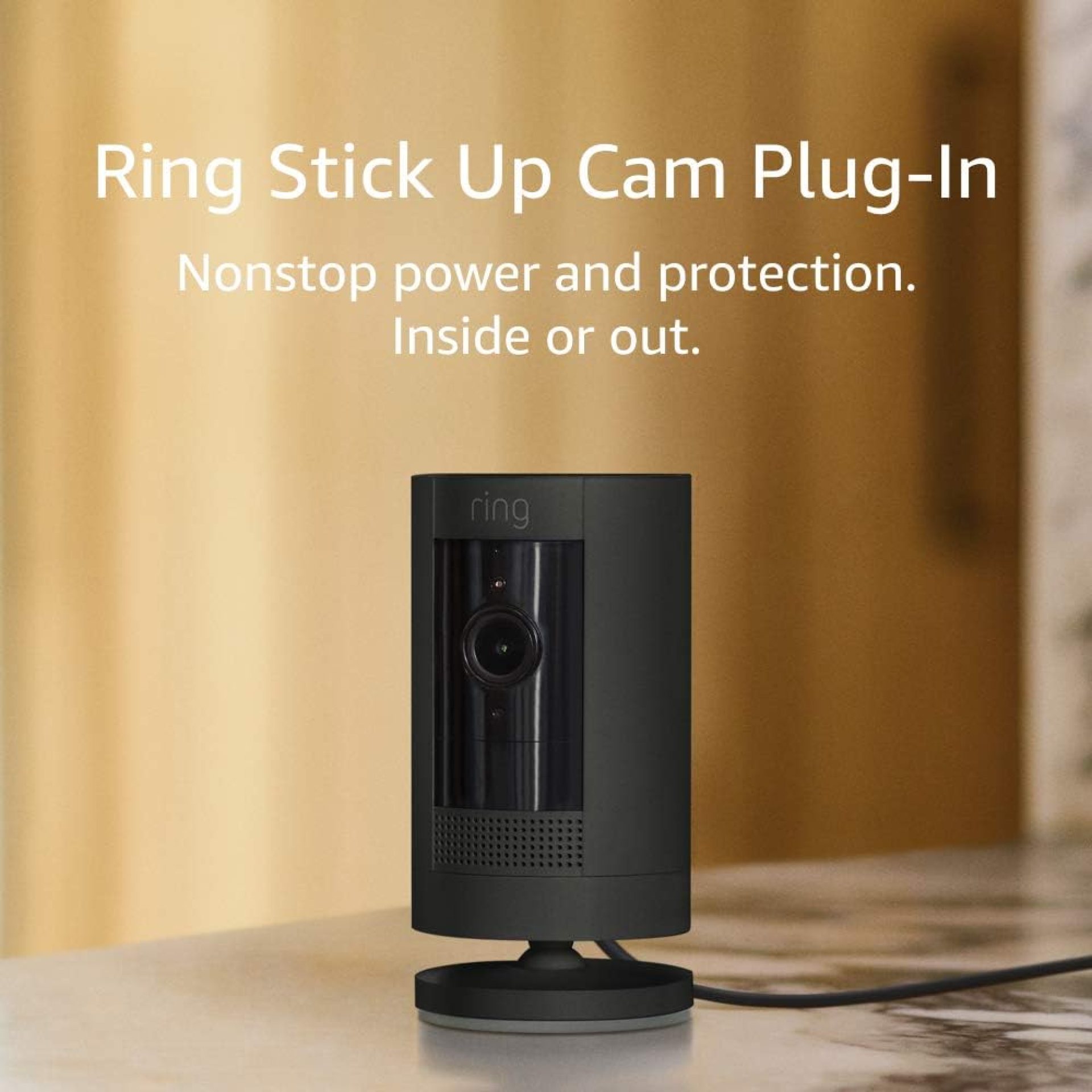 Ring Stick Up Cam Plug-In | Weather-Resistant Outdoor Camera, Live View, Color Night Vision, Two-way Talk, Motion alerts, Works with Alexa | Black Ring Stick Up Cam Plug-In | Weather-Resistant Outdoor Camera, Live View, Color Night Vision, Two-way Talk, Motion alerts, Works with Alexa | Black