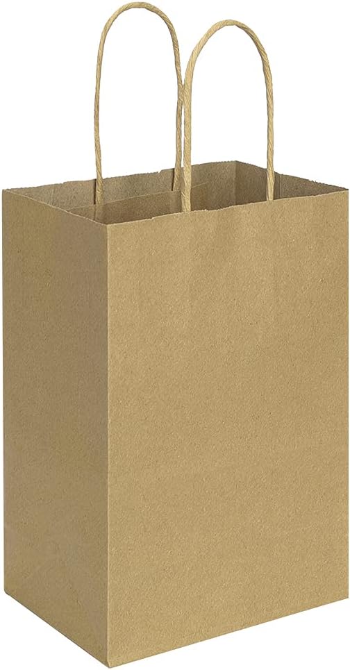 bagmad 50 Pack 5.25×3.25×8 inch Plain Brown Small Gift Paper Bags with Handles Bulk, Kraft Paper Bags, Party Favors Grocery Retail Shopping Business Craft Cub Sacks (Natural 50pcs) bagmad 50 Pack 5.25×3.25×8 inch Plain Brown Small Gift Paper Bags with Handles Bulk, Kraft Paper Bags, Party Favors Grocery Retail Shopping Business Craft Cub Sacks (Natural 50pcs)