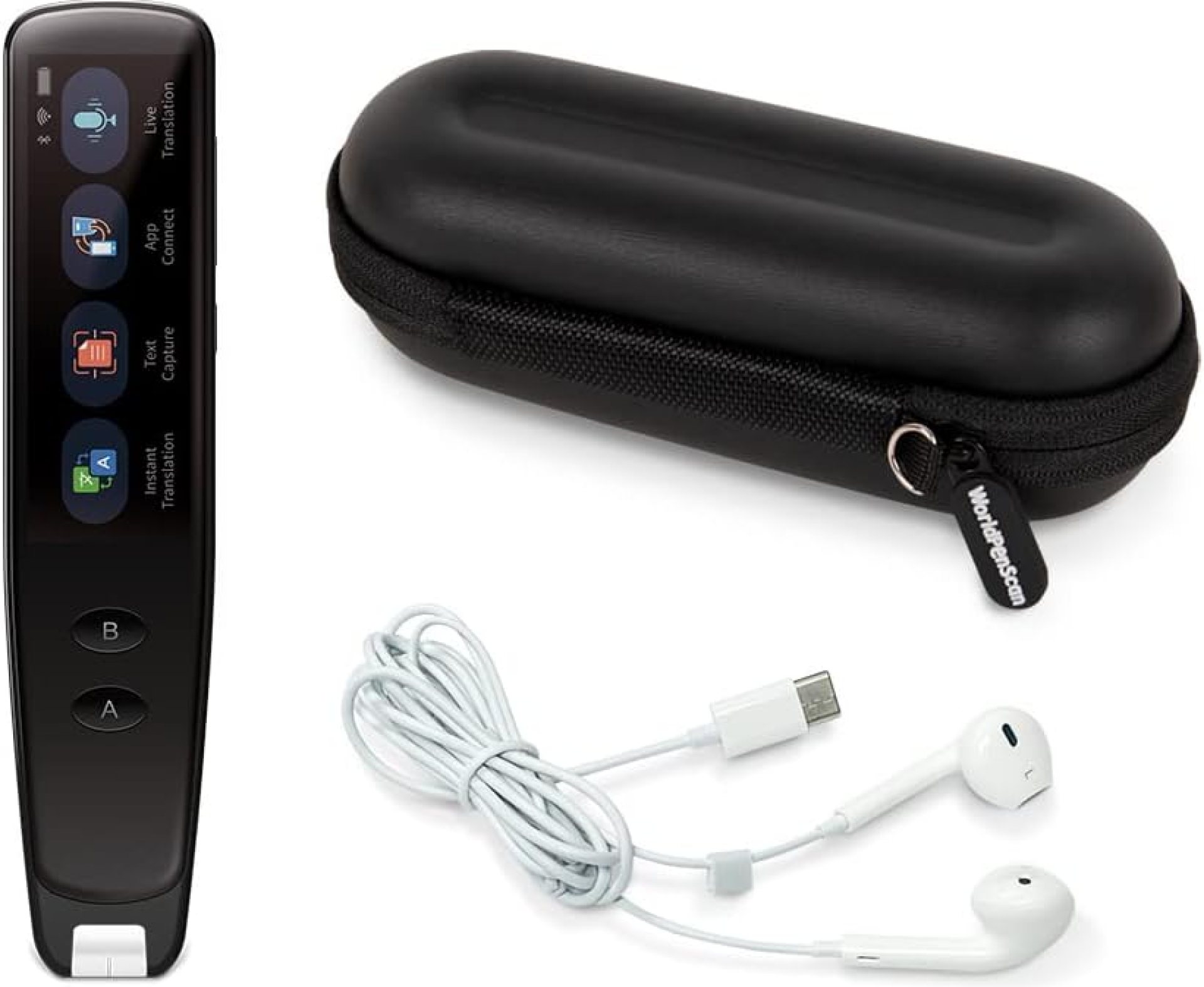 PenPower WorldPenScan Go | Bundle | Pen Translator and Scanner with Travel Case and Headphones PenPower WorldPenScan Go | Bundle | Pen Translator and Scanner with Travel Case and Headphones