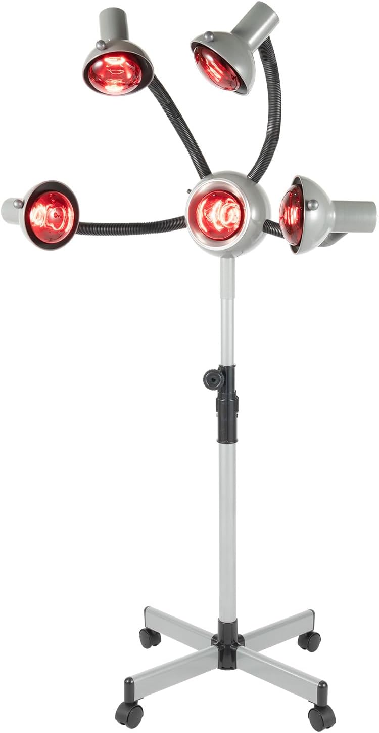 Infrared Heat Lamp, 5 Head Hair Color Processor Machine, Adjusting Height Flexible Temperature Control, 750w 110v Styling Perming Dryer, Hair Salon Barber Equipment Infrared Heat Lamp, 5 Head Hair Color Processor Machine, Adjusting Height Flexible Temperature Control, 750w 110v Styling Perming Dryer, Hair Salon Barber Equipment