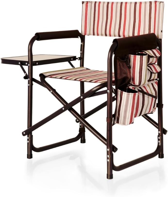 ONIVA – a Picnic Time brand – Sports Chair with Side Table, Beach Chair, Camp Chair for Adults, (Moka) ONIVA – a Picnic Time brand – Sports Chair with Side Table, Beach Chair, Camp Chair for Adults, (Moka)