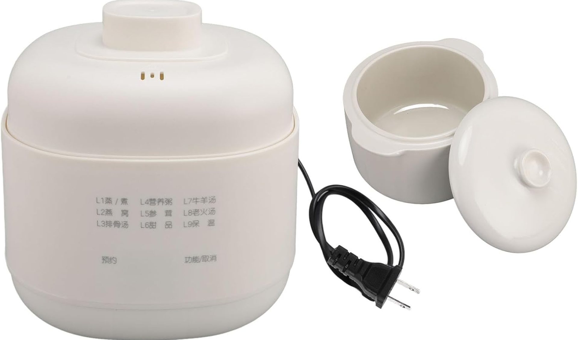 Electric Stew Pot, 200W Soup Pot Slow Cooker with 24 Hour Timer for Home Kitchen, Anti Dry Burn Anti Overflow Small Ceramic Cooker 1L Ideal for 1-2 People (US Plug 110V) Electric Stew Pot, 200W Soup Pot Slow Cooker with 24 Hour Timer for Home Kitchen, Anti Dry Burn Anti Overflow Small Ceramic Cooker 1L Ideal for 1-2 People (US Plug 110V)