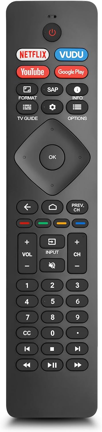 Replacement for Philips Smart TV Remote Control,Universal for Philips 4K UHD Android Smart TVs Replacement for Philips Smart TV Remote Control,Universal for Philips 4K UHD Android Smart TVs