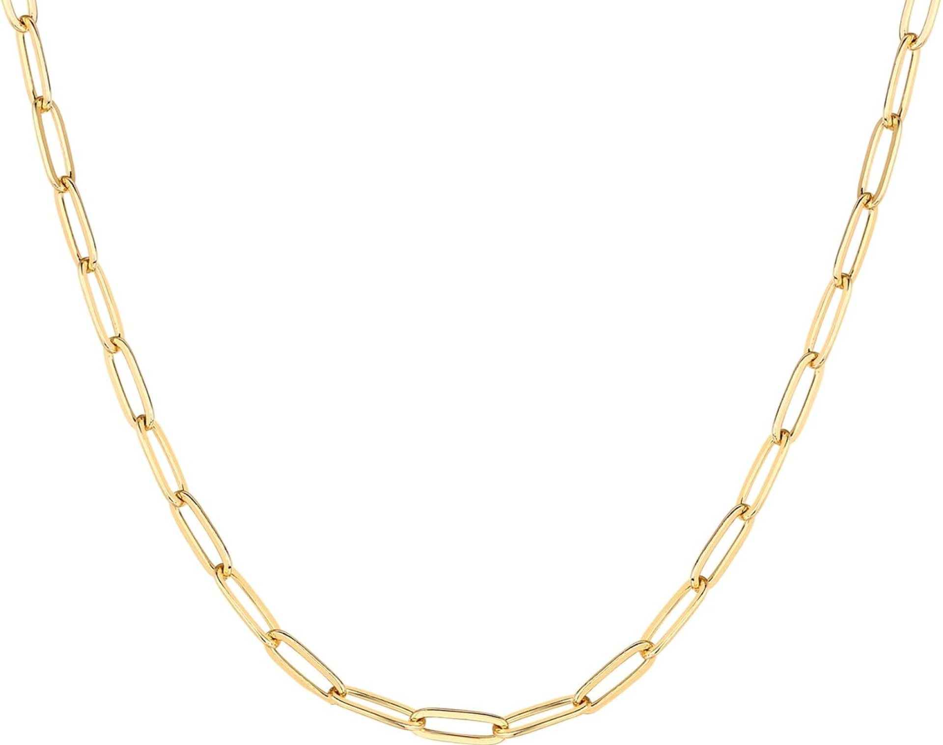 PAVOI 14K Gold Plated Curb Paperclip Box Sphere Bead Snake Herringbone and Figaro Chain Adjustable Necklace PAVOI 14K Gold Plated Curb Paperclip Box Sphere Bead Snake Herringbone and Figaro Chain Adjustable Necklace