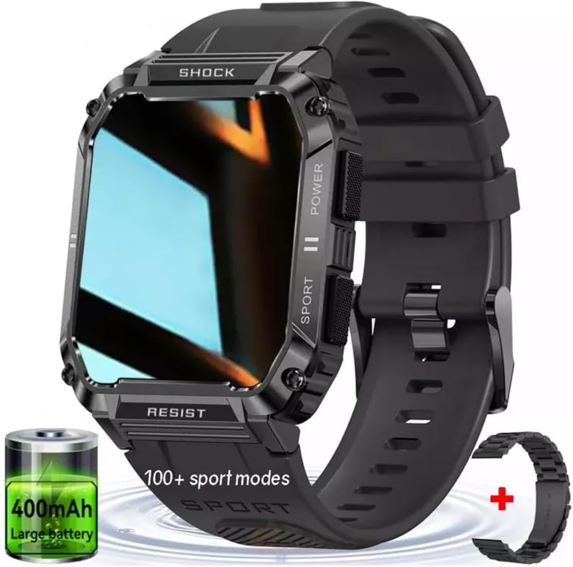 Smartwatch Men Sleep Blood Pressure 1.96″ Activity Tracker Smart Watch Waterproof Outdoor 100+ Sports Mode Fitness Tracker Watches Man Silicone Bluetooth Call for iOS Android Smartwatch Men Sleep Blood Pressure 1.96″ Activity Tracker Smart Watch Waterproof Outdoor 100+ Sports Mode Fitness Tracker Watches Man Silicone Bluetooth Call for iOS Android