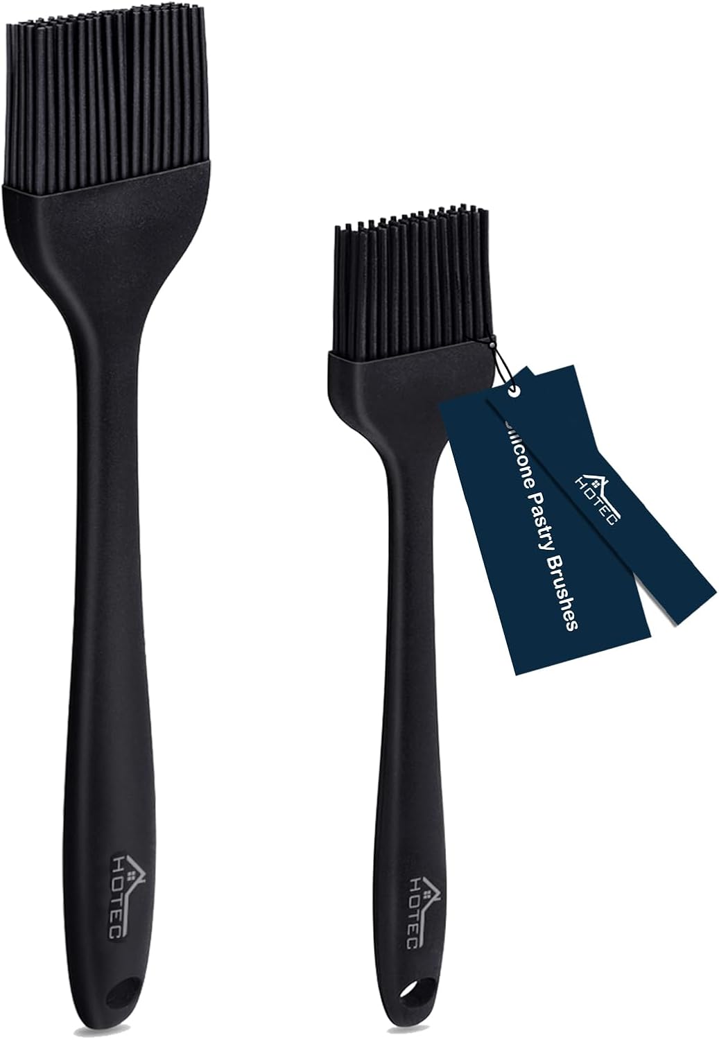 HOTEC Basting Brushes Silicone Heat Resistant Pastry Brushes Spread Oil Butter Sauce Marinades for BBQ Grill Barbecue Baking Kitchen Cooking BPA Free Dishwasher Safe (Black 2) HOTEC Basting Brushes Silicone Heat Resistant Pastry Brushes Spread Oil Butter Sauce Marinades for BBQ Grill Barbecue Baking Kitchen Cooking BPA Free Dishwasher Safe (Black 2)
