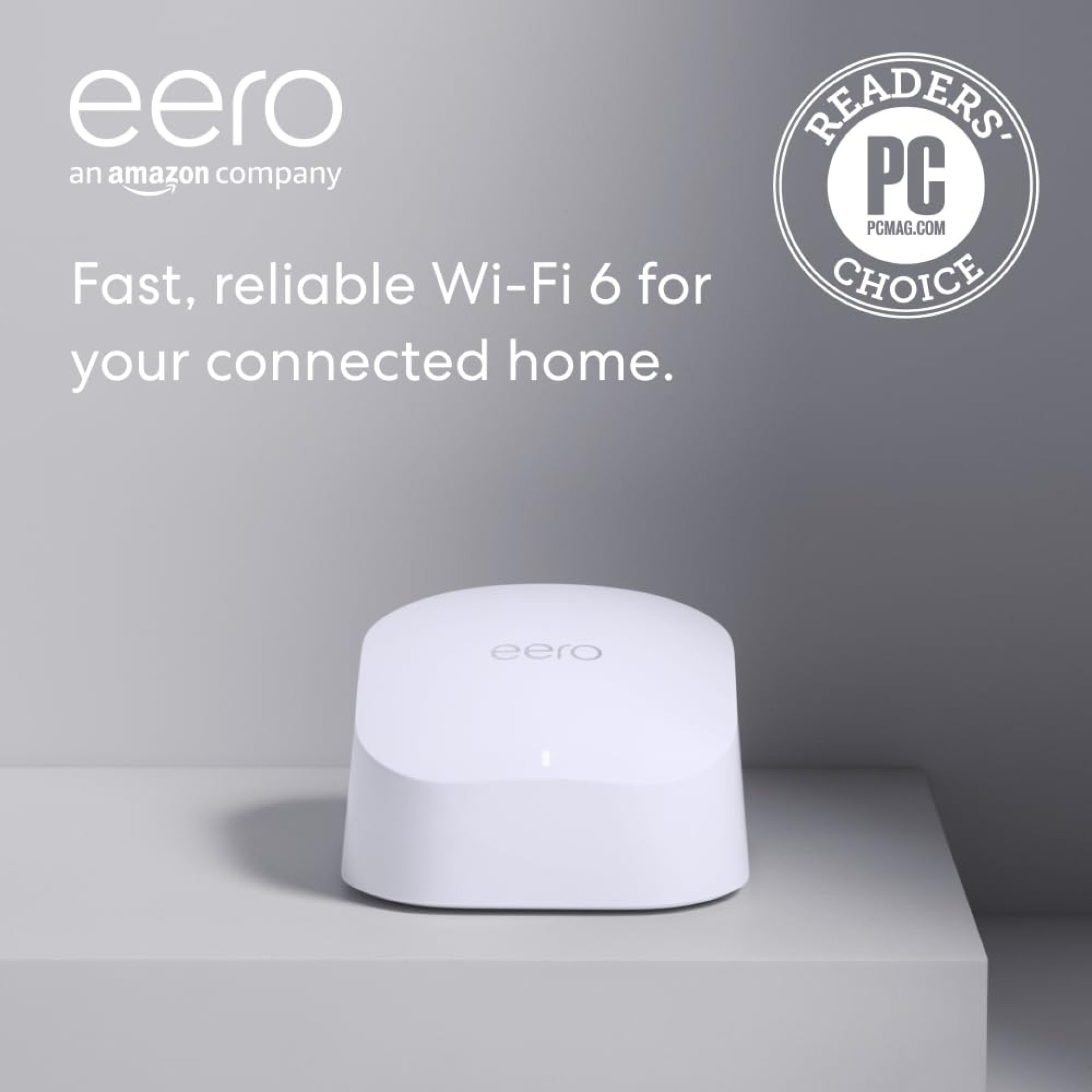 Amazon eero 6 mesh wifi router – Supports internet plans up to 900 Mbps, Coverage up to 1,500 sq. ft., Connect 75+ devices, 1-pack Amazon eero 6 mesh wifi router – Supports internet plans up to 900 Mbps, Coverage up to 1,500 sq. ft., Connect 75+ devices, 1-pack