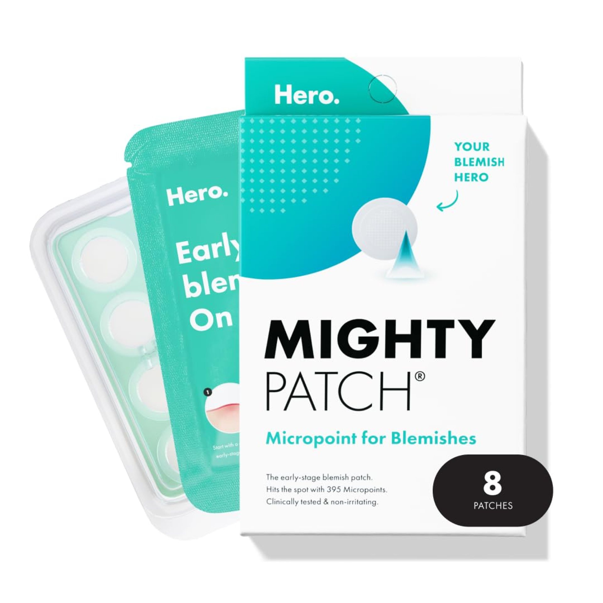 Mighty Patch Micropoint™ for Blemishes from Hero Cosmetics – Hydrocolloid Acne Spot Treatment Patch for Early Stage Zits and Hidden Pimples, 395 Micropoints (8 Patches) Mighty Patch Micropoint™ for Blemishes from Hero Cosmetics – Hydrocolloid Acne Spot Treatment Patch for Early Stage Zits and Hidden Pimples, 395 Micropoints (8 Patches)