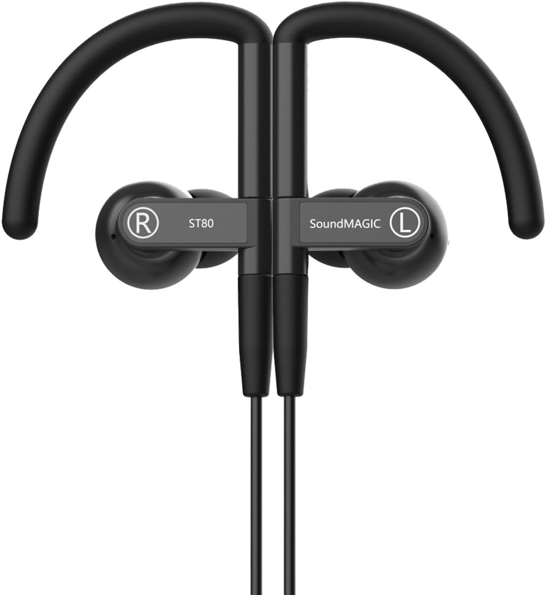 SoundMAGIC ST80 Neckband Bluetooth Earbuds – Waterproof HiFi Stereo Sound Earphones Wired Detachable in Ear Headphones with Adjustable Metal Mechanism Ear Hooks, Black SoundMAGIC ST80 Neckband Bluetooth Earbuds – Waterproof HiFi Stereo Sound Earphones Wired Detachable in Ear Headphones with Adjustable Metal Mechanism Ear Hooks, Black