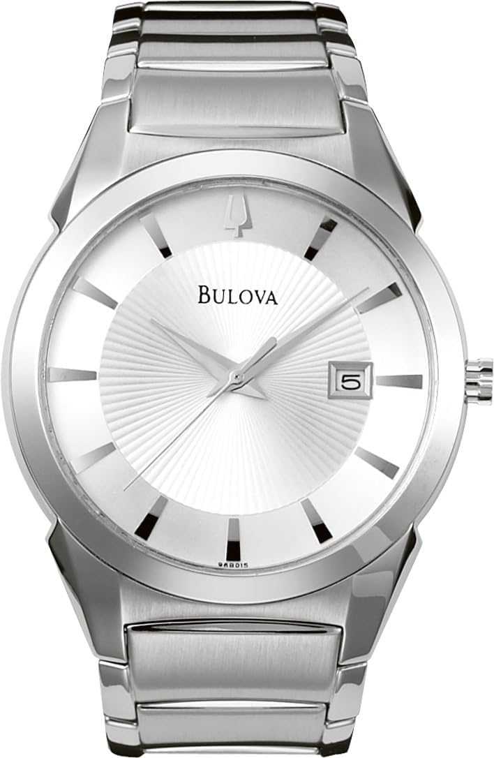 Bulova Men’s 3-Hand Calendar Date Quartz Watch, Patterned Dial, 38mm Style: 96B015 Bulova Men’s 3-Hand Calendar Date Quartz Watch, Patterned Dial, 38mm Style: 96B015