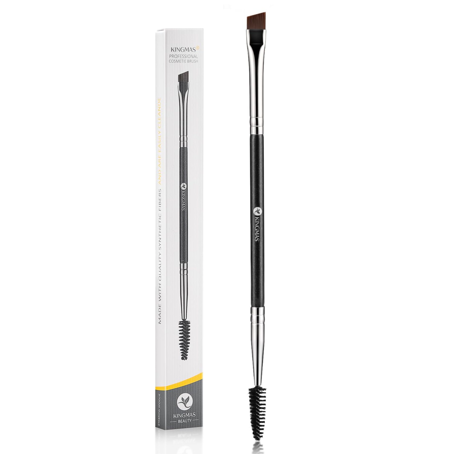 Eyebrow Brush, KINGMAS Professional Double-Ended Angled Eye Brow Brush and Spoolie Brush (Black) Eyebrow Brush, KINGMAS Professional Double-Ended Angled Eye Brow Brush and Spoolie Brush (Black)