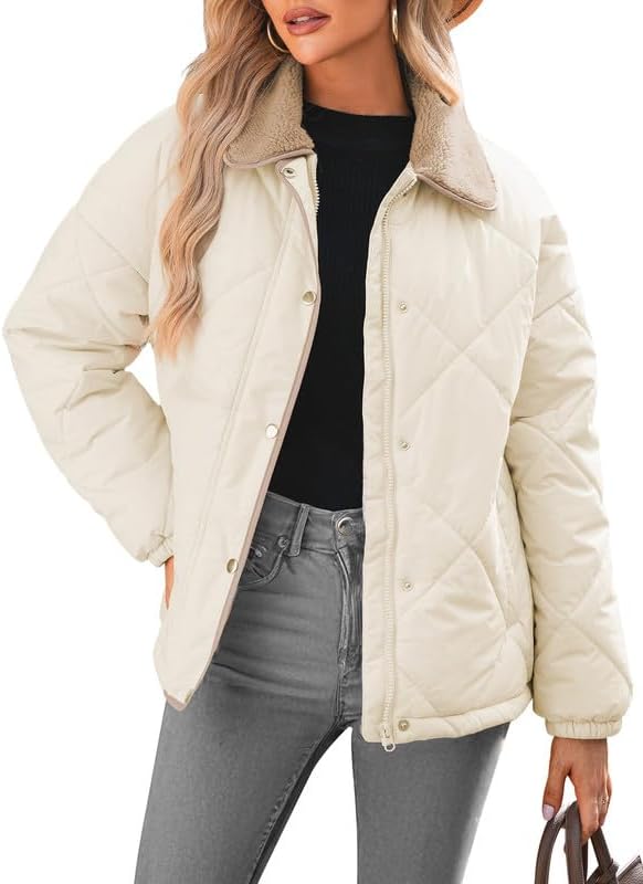 Dokotoo Women’s Winter Casual Quilted Jackets Long Sleeve Button Down Puffer Jacket Padded Outerwear Coats Dokotoo Women’s Winter Casual Quilted Jackets Long Sleeve Button Down Puffer Jacket Padded Outerwear Coats