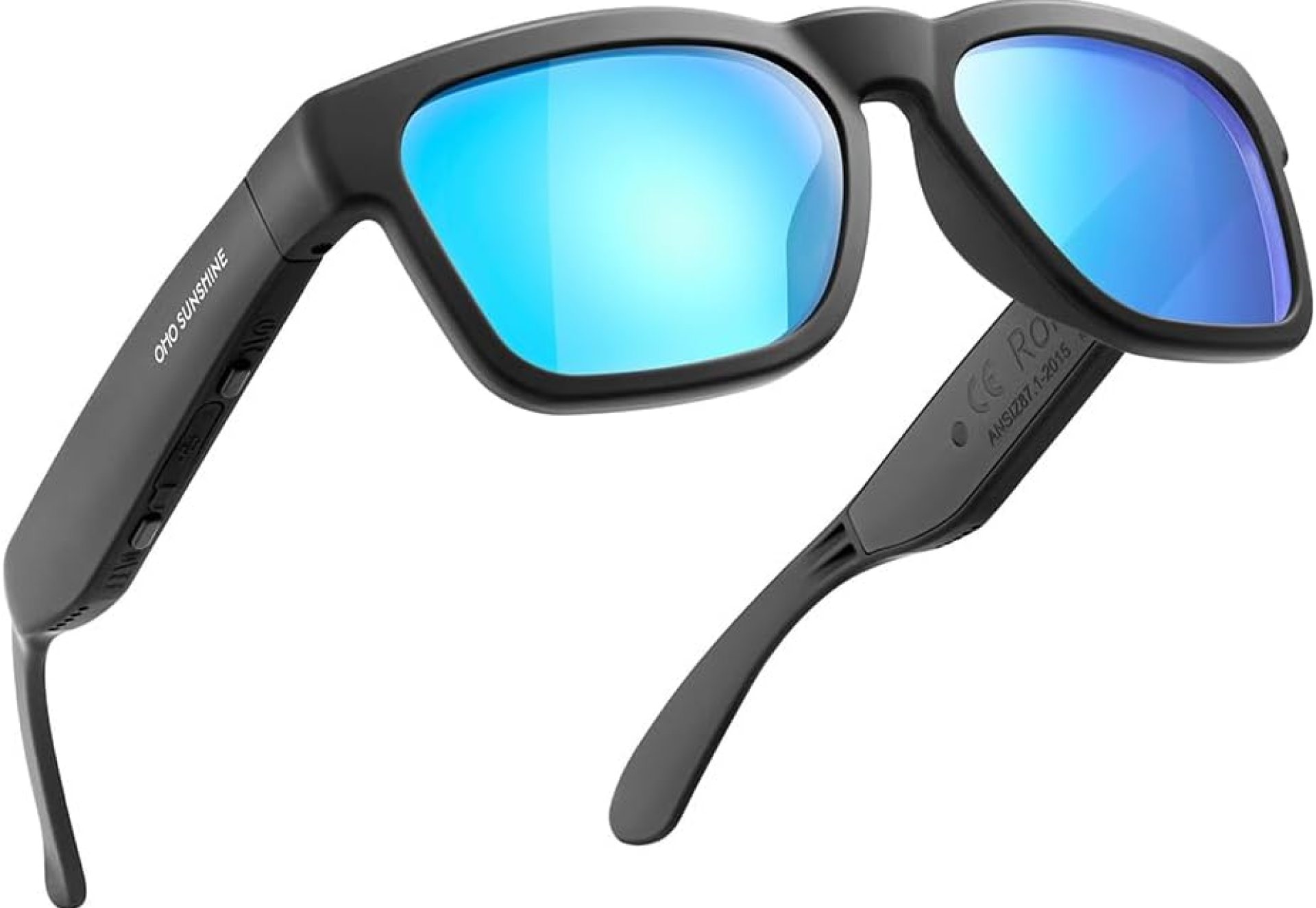 OhO Smart Glasses,Polarized Sunglasses with Bluetooth Speaker,Athletic/Outdoor UV Protection and Voice Control,Unisex(Mirror Blue Lens) OhO Smart Glasses,Polarized Sunglasses with Bluetooth Speaker,Athletic/Outdoor UV Protection and Voice Control,Unisex(Mirror Blue Lens)
