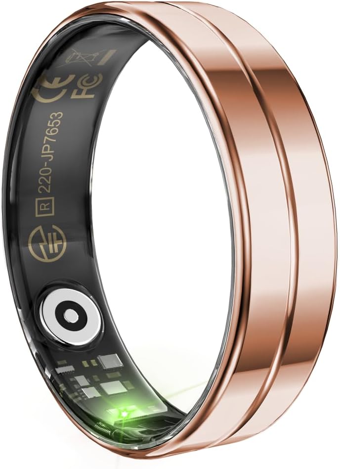 Fitness Rings for Men, Smart Ring Health Tracker with Heart Rate,Sleep Tracker, Step Tracker, No Subscription Fee, Waterproof Smart Ring for iPhone & Android (Gold 8#) Fitness Rings for Men, Smart Ring Health Tracker with Heart Rate,Sleep Tracker, Step Tracker, No Subscription Fee, Waterproof Smart Ring for iPhone & Android (Gold 8#)
