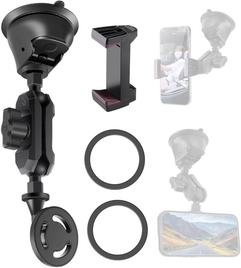 Magnetic Aluminum Suction Cup Car Phone Holder Mount, 360°Rotation Magnetic Car Cell Phone Holder for Smooth Surface,Glass,Windshield Window for iPhone Huawei Android Magnetic Aluminum Suction Cup Car Phone Holder Mount, 360°Rotation Magnetic Car Cell Phone Holder for Smooth Surface,Glass,Windshield Window for iPhone Huawei Android