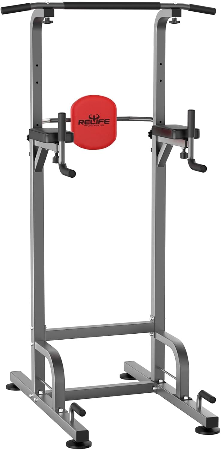 RELIFE REBUILD YOUR LIFE Power Tower Pull Up Bar Station Workout Dip Station for Home Gym Strength Training Fitness Equipment RELIFE REBUILD YOUR LIFE Power Tower Pull Up Bar Station Workout Dip Station for Home Gym Strength Training Fitness Equipment