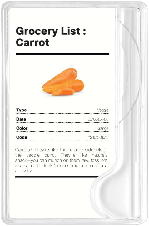 Compatible with MagSafe PC Clear Card Holder Wallet | Grocery List (Carrot) Compatible with MagSafe PC Clear Card Holder Wallet | Grocery List (Carrot)