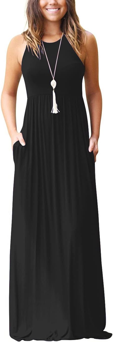 GRECERELLE Women’s Sleeveless Racerback Maxi Dress Floral Print Casual Long Dresses with Pockets GRECERELLE Women’s Sleeveless Racerback Maxi Dress Floral Print Casual Long Dresses with Pockets