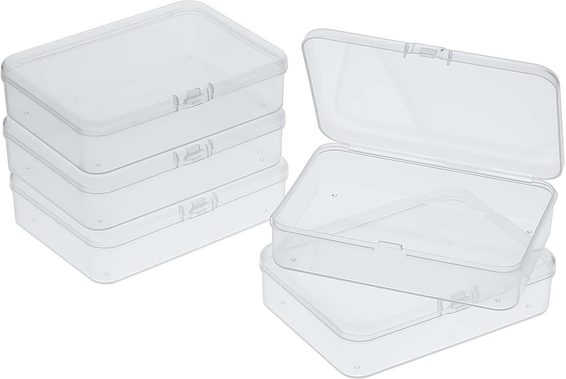 5 Pcs Mini Plastic Storage Containers Box with Lid, Small Storage Containers Travel Case 4x3x1 Inches Clear Rectangle Box Organizer for Collecting Small Items, Beads, Jewelry, Cards, Crafts 5 Pcs Mini Plastic Storage Containers Box with Lid, Small Storage Containers Travel Case 4x3x1 Inches Clear Rectangle Box Organizer for Collecting Small Items, Beads, Jewelry, Cards, Crafts