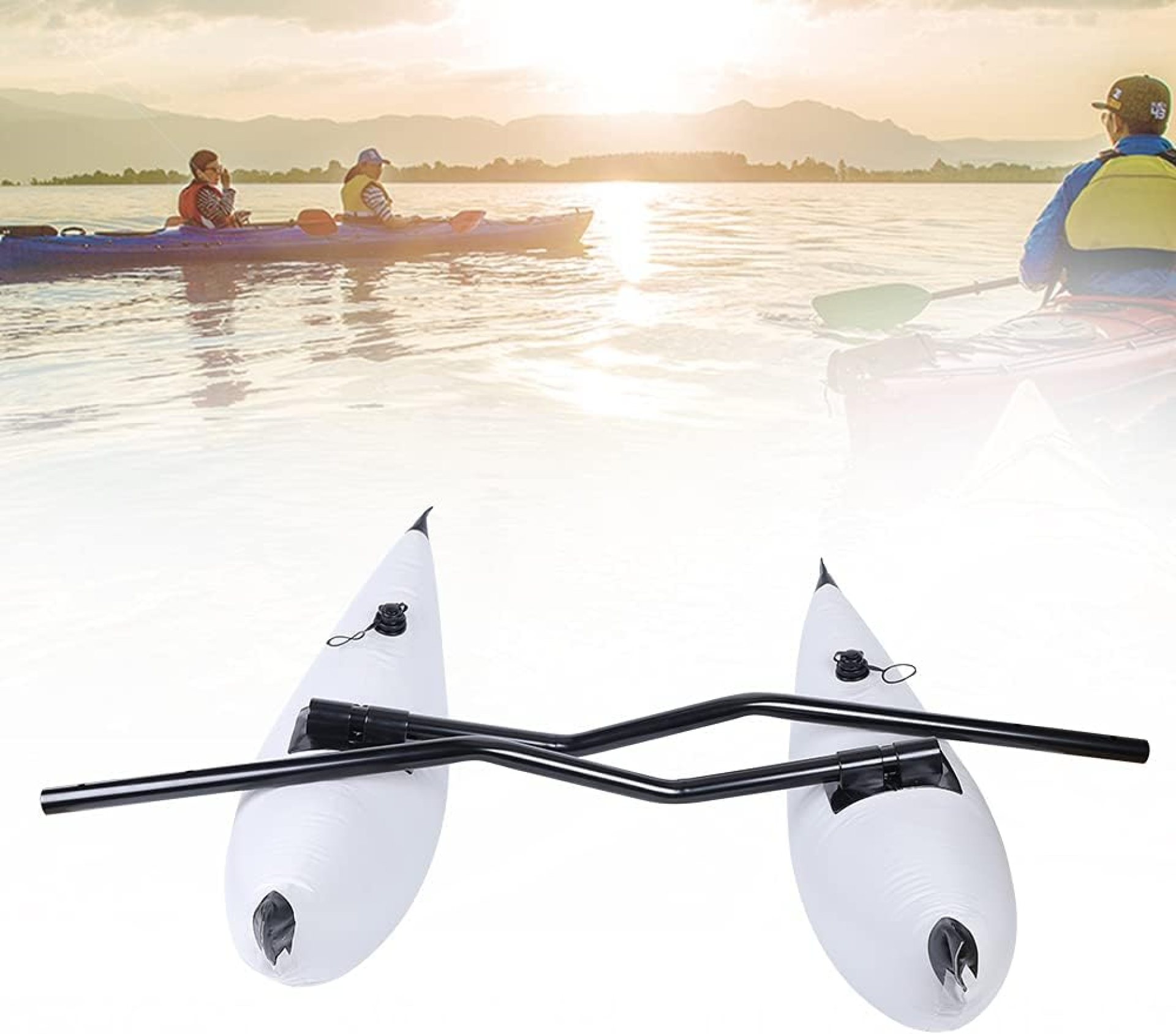 2 x PVC Inflatable Kayak Outrigger Canoe Stabilizer Pontoon Fishing Float Tube, Inflatable Outrigger Stabilizer Suitablle for Kayak, Standing and Beginners 2 x PVC Inflatable Kayak Outrigger Canoe Stabilizer Pontoon Fishing Float Tube, Inflatable Outrigger Stabilizer Suitablle for Kayak, Standing and Beginners