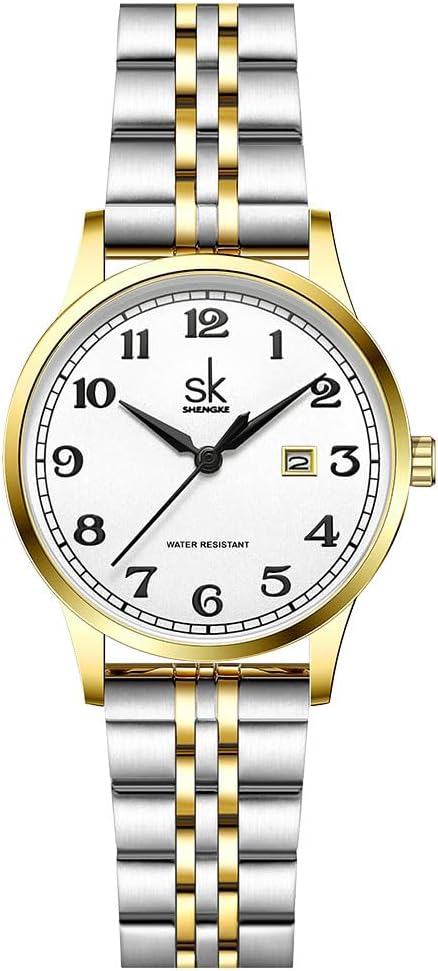 SK Classic Business Women Watches with Stainless Steel Band and Genuine Leather Elegant Ladies Calendar Watch SK Classic Business Women Watches with Stainless Steel Band and Genuine Leather Elegant Ladies Calendar Watch