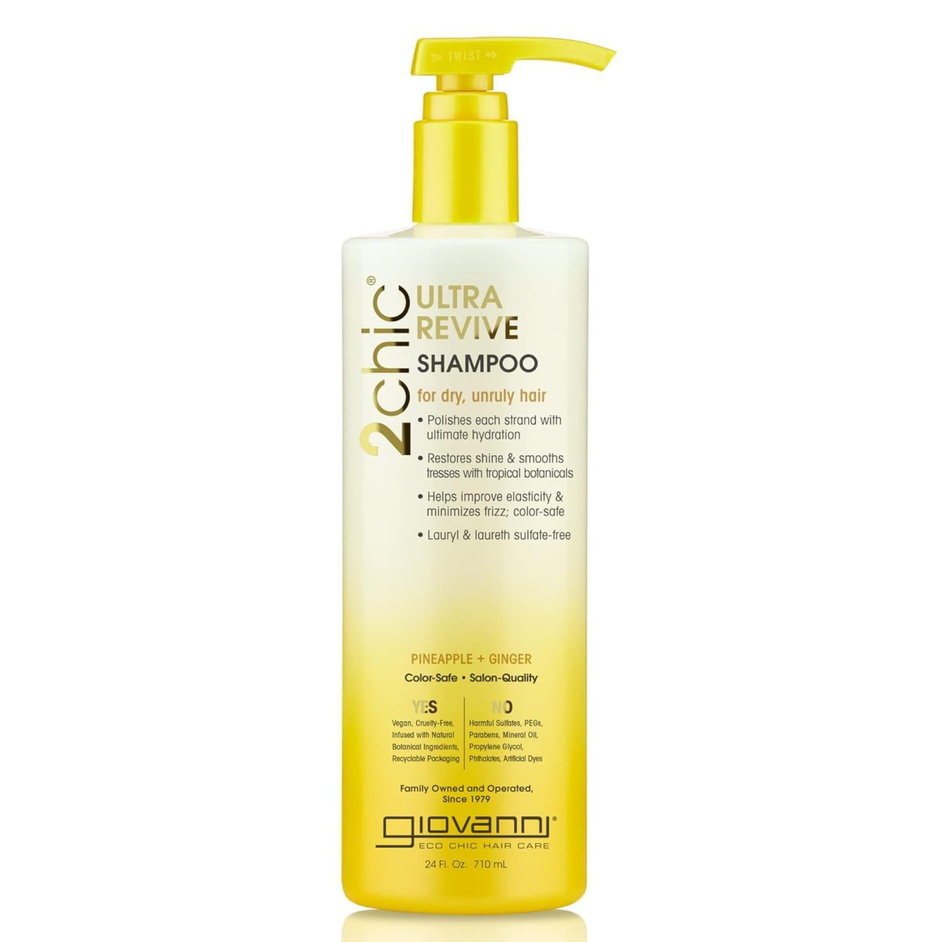 GIOVANNI 2chic Ultra-Revive Shampoo – Pineapple & Ginger to Moisturize Dry Unruly Hair, Coconut, Guava, Aloe Vera, Pro-Vitamin B5, Lauryl & Laureth Sulfate Free, No Parabens, Color Safe – 24 oz GIOVANNI 2chic Ultra-Revive Shampoo – Pineapple & Ginger to Moisturize Dry Unruly Hair, Coconut, Guava, Aloe Vera, Pro-Vitamin B5, Lauryl & Laureth Sulfate Free, No Parabens, Color Safe – 24 oz