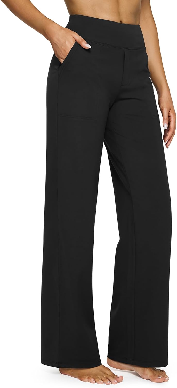 G4Free Yoga Pants Women Wide Leg Pants with Pockets High Waist Stretch Dress Casual Sweatpants Petite/Regular/Tall G4Free Yoga Pants Women Wide Leg Pants with Pockets High Waist Stretch Dress Casual Sweatpants Petite/Regular/Tall