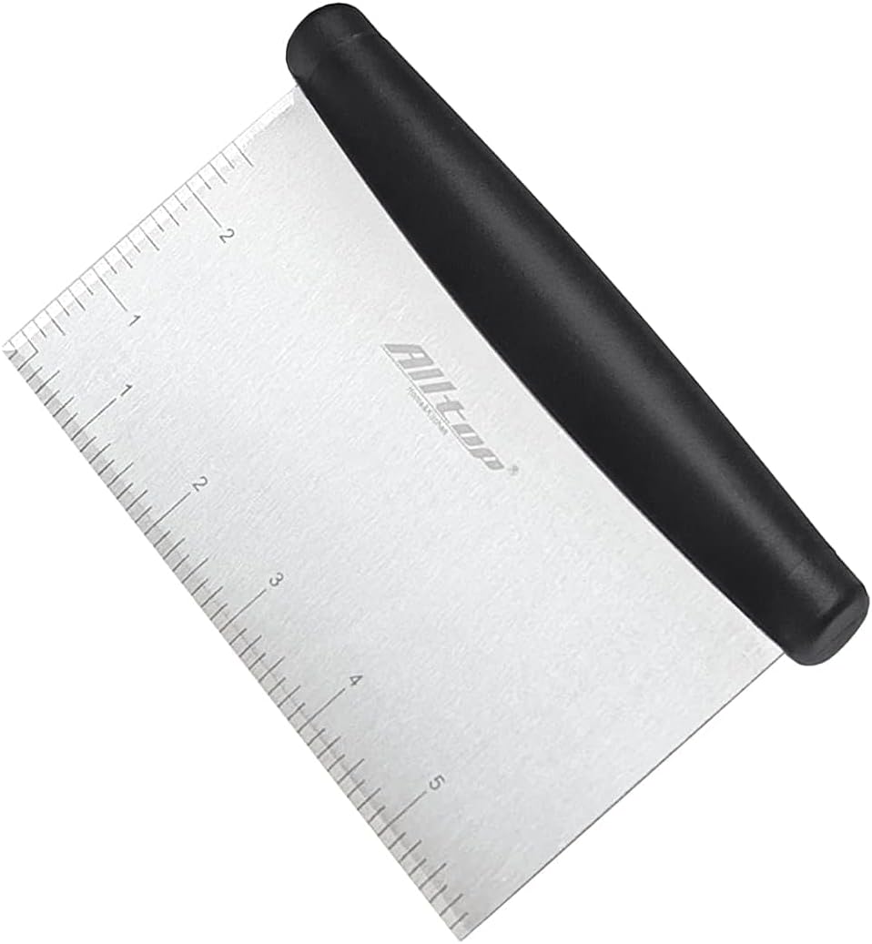 ALLTOP Bench Scraper & Chopper for Kitchen – Ideal Baking Essential Utensil,Stainless Steel Pastry/Dough/Food Cutter Tool for Cake Pizza Bread,Grilling,Cooking – 1 Pack ALLTOP Bench Scraper & Chopper for Kitchen – Ideal Baking Essential Utensil,Stainless Steel Pastry/Dough/Food Cutter Tool for Cake Pizza Bread,Grilling,Cooking – 1 Pack