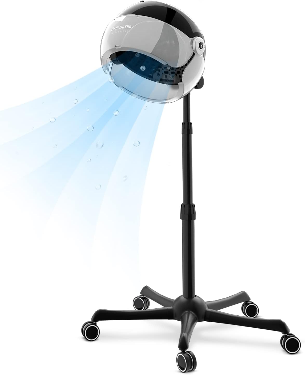 Ionic Hooded Hair Dryer, 1875W Professional Height Adjustable Standing Hair Dryer Bonnet with 3 Temperature Settings, Portable Salon Dryer with Rolling Wheels for Home & Hairstylist Ionic Hooded Hair Dryer, 1875W Professional Height Adjustable Standing Hair Dryer Bonnet with 3 Temperature Settings, Portable Salon Dryer with Rolling Wheels for Home & Hairstylist