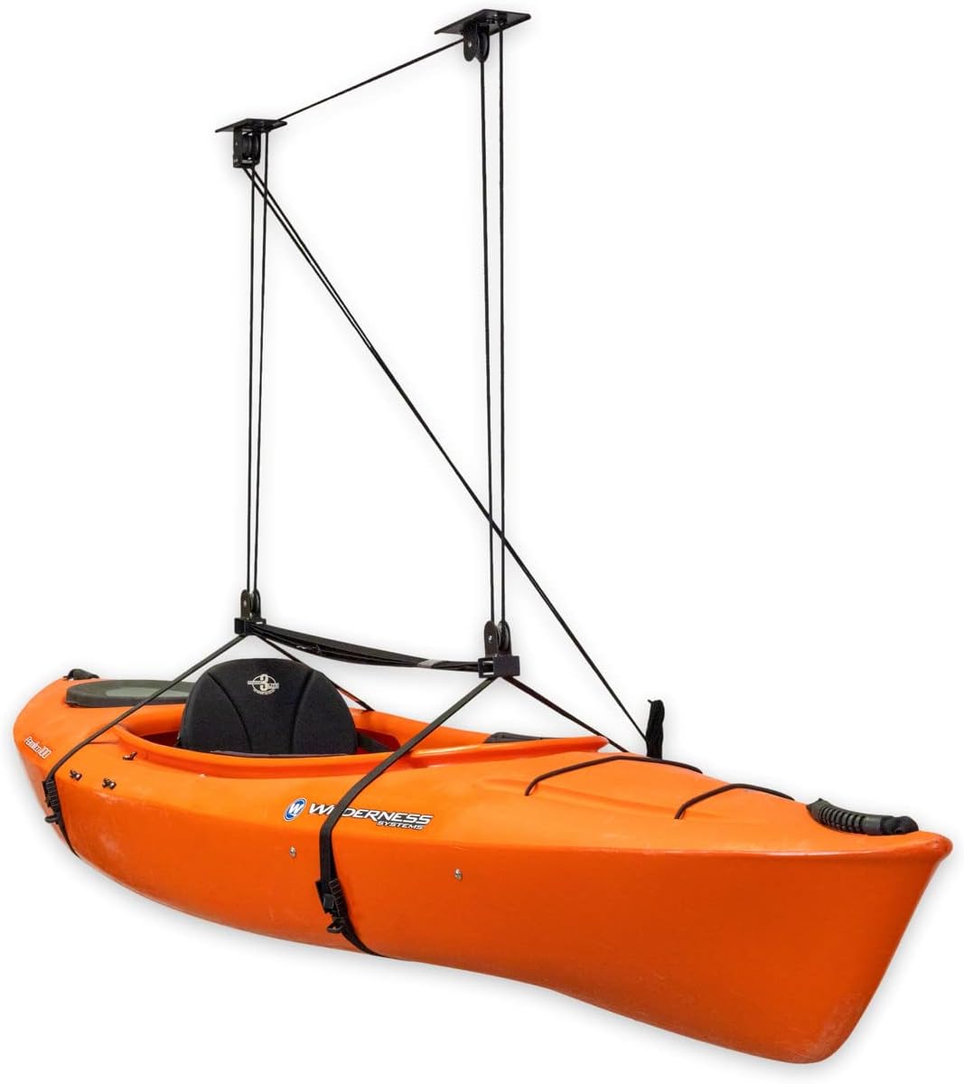 StoreYourBoard Kayak and Canoe Ceiling Pulley System, Garage Mount Storage Hoist, Heavy Duty Holds 150 lbs, Indoor Organizer StoreYourBoard Kayak and Canoe Ceiling Pulley System, Garage Mount Storage Hoist, Heavy Duty Holds 150 lbs, Indoor Organizer