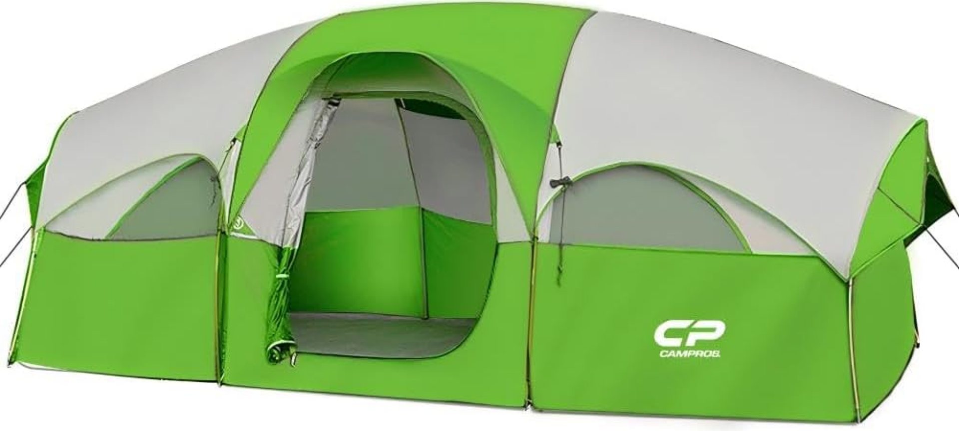 CAMPROS CP Tent 8 Person Camping Tents, Weather Resistant Family Tent, 5 Large Mesh Windows, Double Layer, Divided Curtain for Separated Room, Portable with Carry Bag CAMPROS CP Tent 8 Person Camping Tents, Weather Resistant Family Tent, 5 Large Mesh Windows, Double Layer, Divided Curtain for Separated Room, Portable with Carry Bag