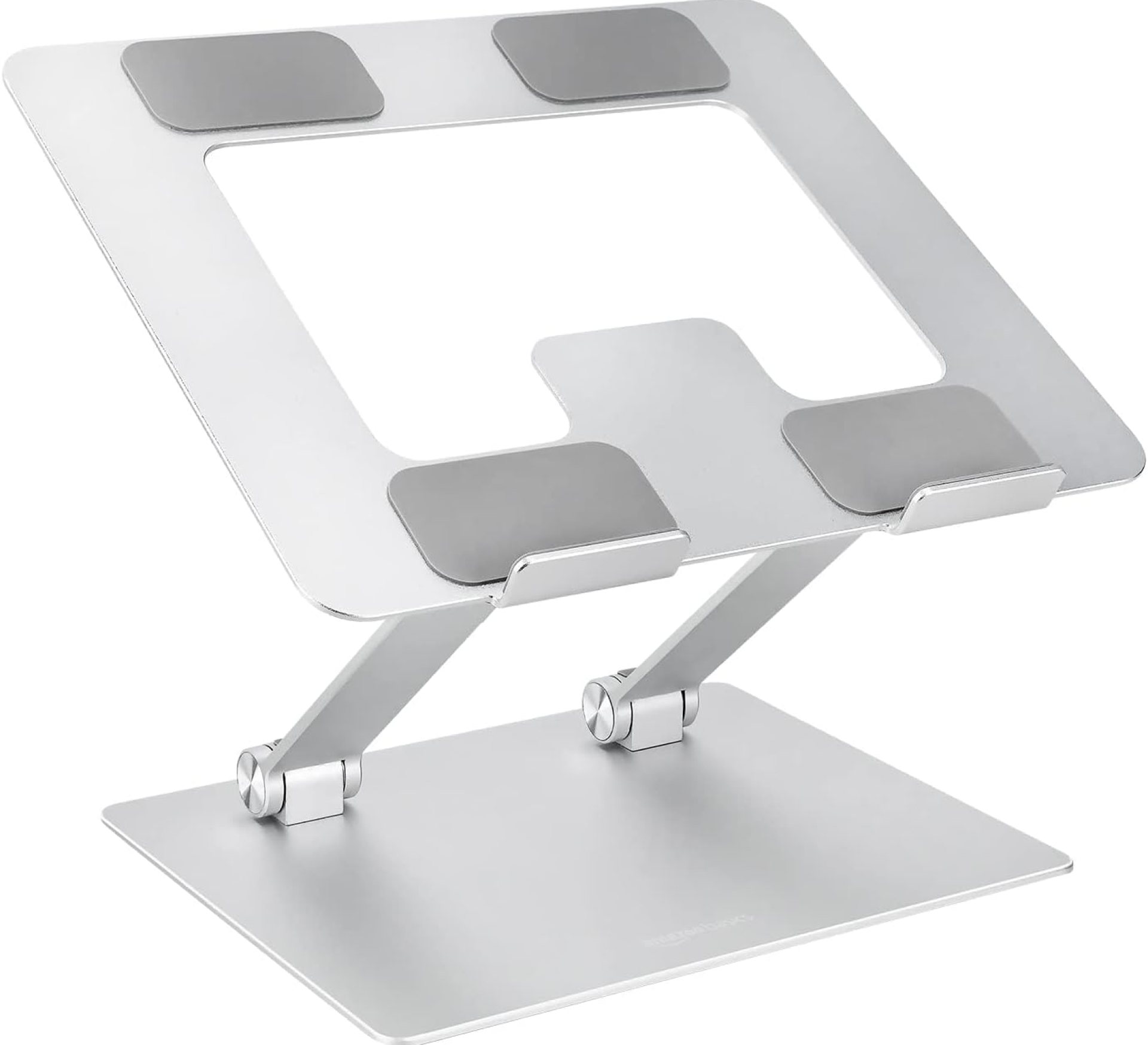 Amazon Basics Ergonomic and Foldable Laptop Stand for Desk, Adjustable Riser, Fits all Laptops and Notebooks up to 17.3 Inch, 10 x 8.7 x 6 in, Silver Amazon Basics Ergonomic and Foldable Laptop Stand for Desk, Adjustable Riser, Fits all Laptops and Notebooks up to 17.3 Inch, 10 x 8.7 x 6 in, Silver