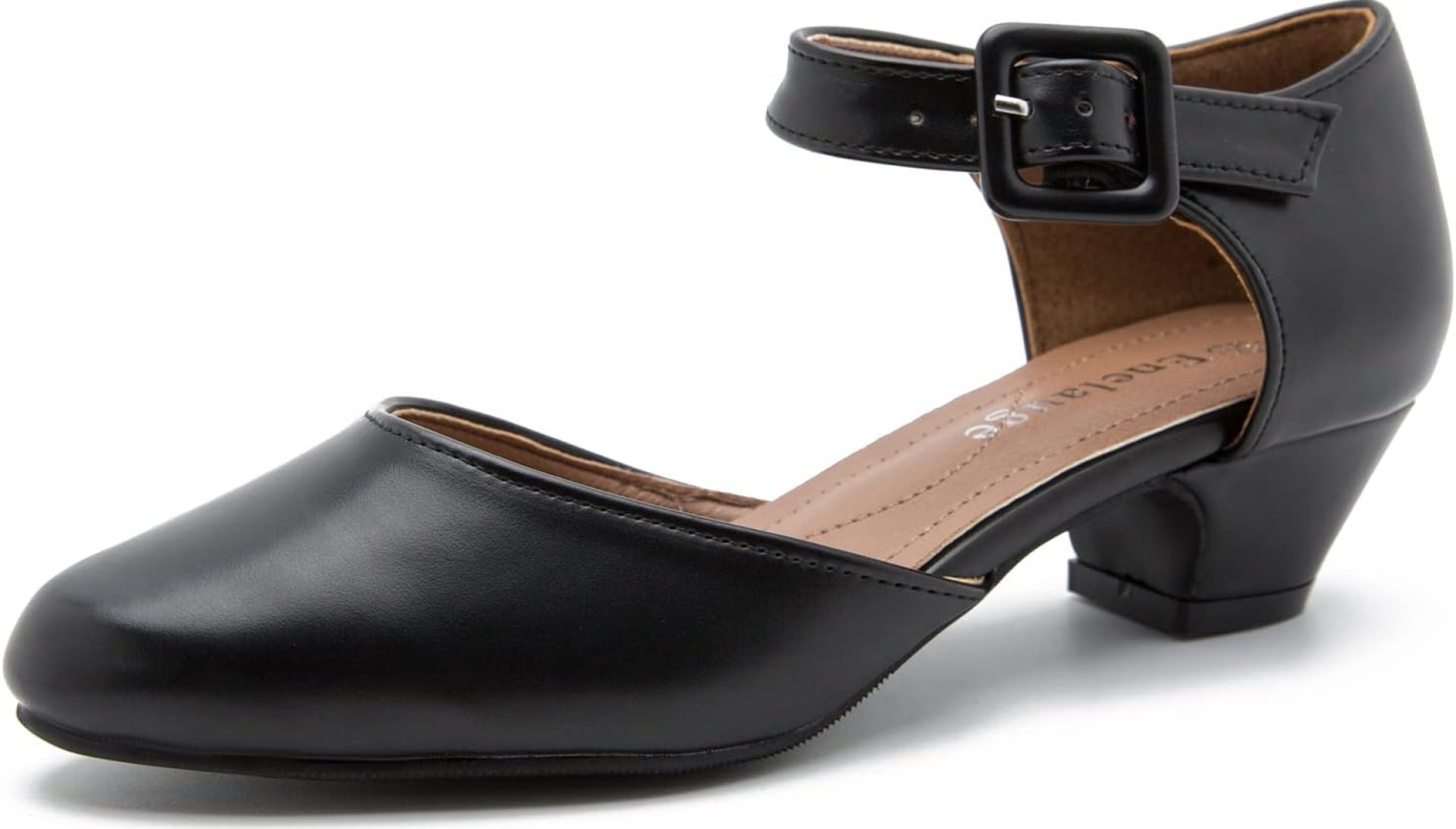 Enelauge Women’s Ankle Strap Closed Toe Low Chunky Heel Dress Work Pumps Enelauge Women’s Ankle Strap Closed Toe Low Chunky Heel Dress Work Pumps
