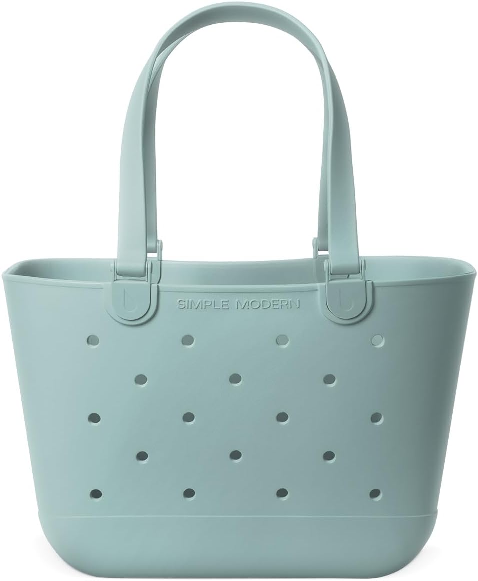 Simple Modern Beach Bag Rubber Tote | Waterproof Large Tote Bag with Zipper Pocket for Beach, Pool Boat, Groceries, Sports | Getaway Bag Collection | Sea Glass Sage Simple Modern Beach Bag Rubber Tote | Waterproof Large Tote Bag with Zipper Pocket for Beach, Pool Boat, Groceries, Sports | Getaway Bag Collection | Sea Glass Sage