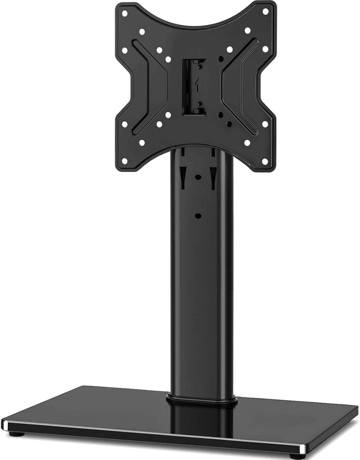 Rfiver Universal Swivel Tabletop TV Stand for Flat Screens 23 24 26 32 39 40 42 43 Inch, Heavy Duty Center Pedestal Stand Replacement with Black Tempered Glass Base and Height Adjustable Mount Rfiver Universal Swivel Tabletop TV Stand for Flat Screens 23 24 26 32 39 40 42 43 Inch, Heavy Duty Center Pedestal Stand Replacement with Black Tempered Glass Base and Height Adjustable Mount