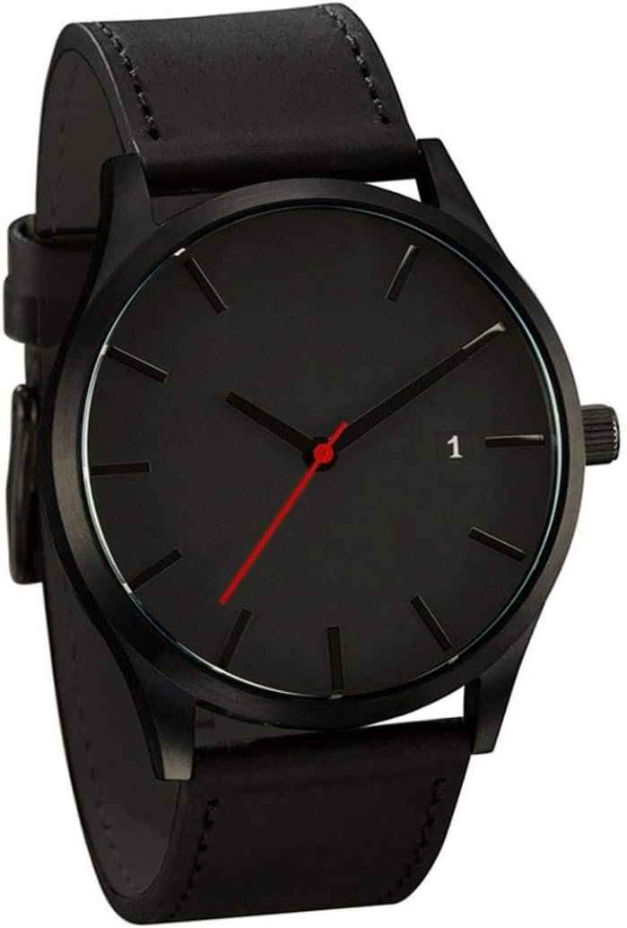 Popular Low-Key Men’s Quartz Wristwatch Minimalist Connotation Leather Watch (Black) Popular Low-Key Men’s Quartz Wristwatch Minimalist Connotation Leather Watch (Black)