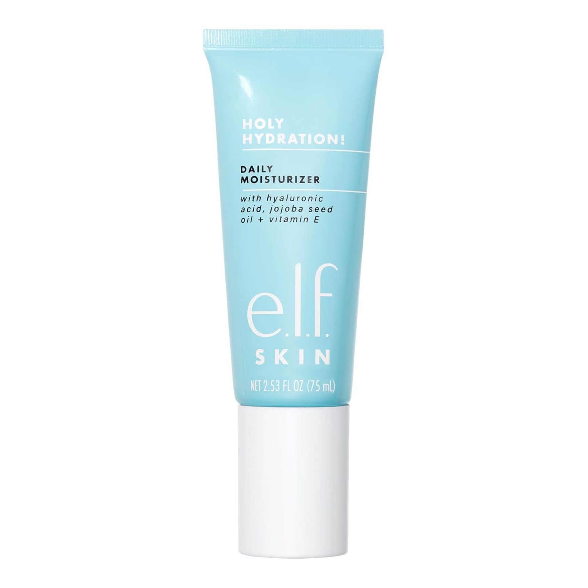 e.l.f. SKIN Holy Hydration! Daily Hydration Moisturizer, Ultra-Hydrating Formula, Infused with Aloe, Jojoba Oil & Shea Butter, Vegan & Cruelty-Free, 2.53 Fl Oz e.l.f. SKIN Holy Hydration! Daily Hydration Moisturizer, Ultra-Hydrating Formula, Infused with Aloe, Jojoba Oil & Shea Butter, Vegan & Cruelty-Free, 2.53 Fl Oz