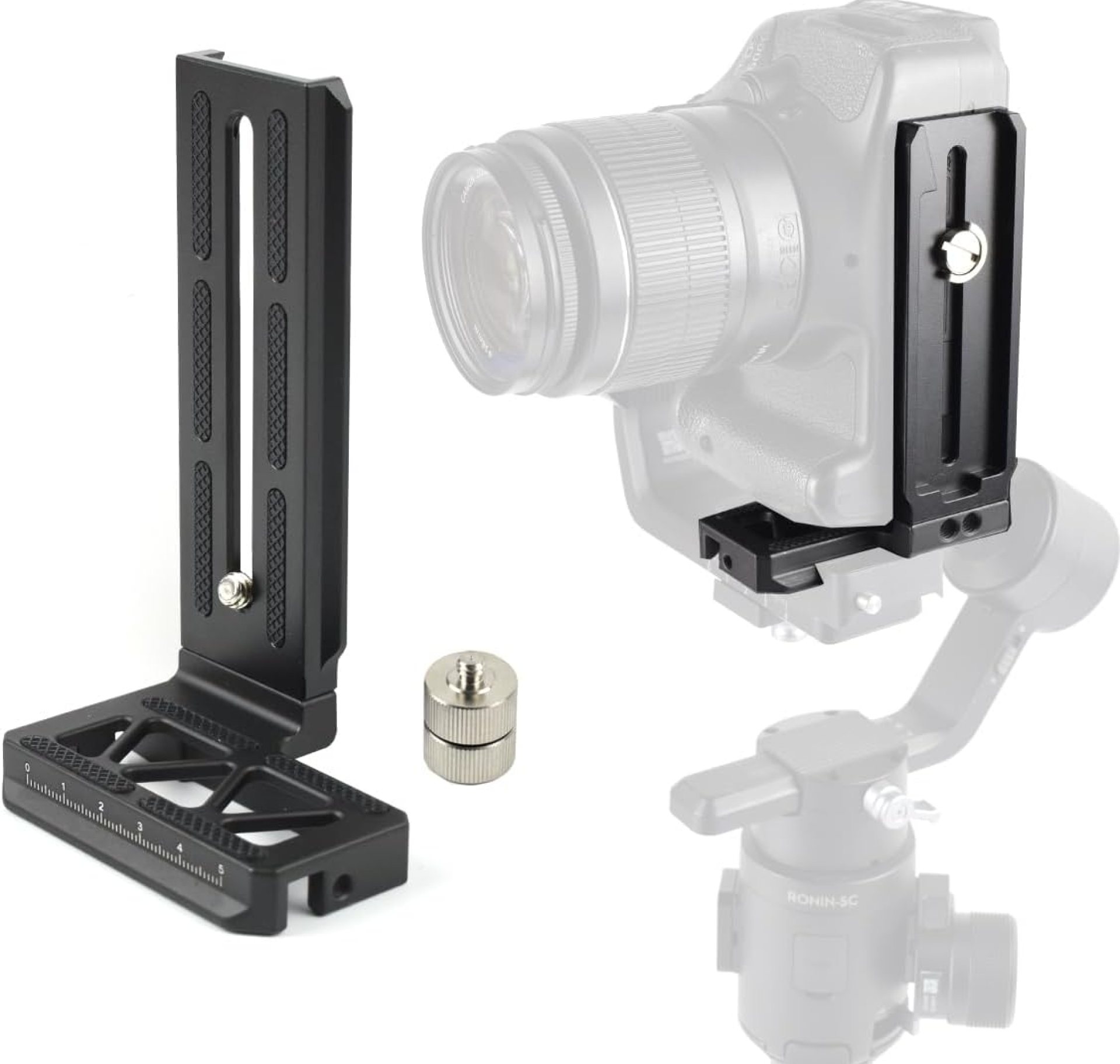 L Bracket Vertical Mount for DJI Ronin SC, Aluminum Camera Quick Release Plate for Ronin SC Gimbal Stabilizer, DSLR Camera, Tripod, Monopod L Bracket Vertical Mount for DJI Ronin SC, Aluminum Camera Quick Release Plate for Ronin SC Gimbal Stabilizer, DSLR Camera, Tripod, Monopod